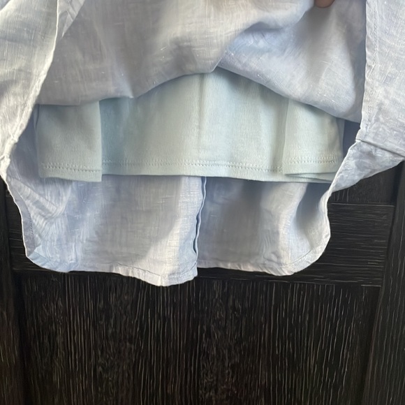 Joie - Blue linen dress with utility pockets - Picture 3 of 5